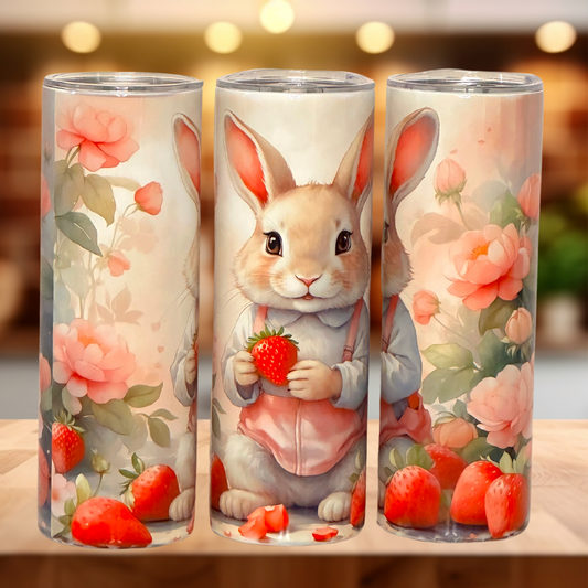 Strawberry Briar Patch Bunny Tumbler